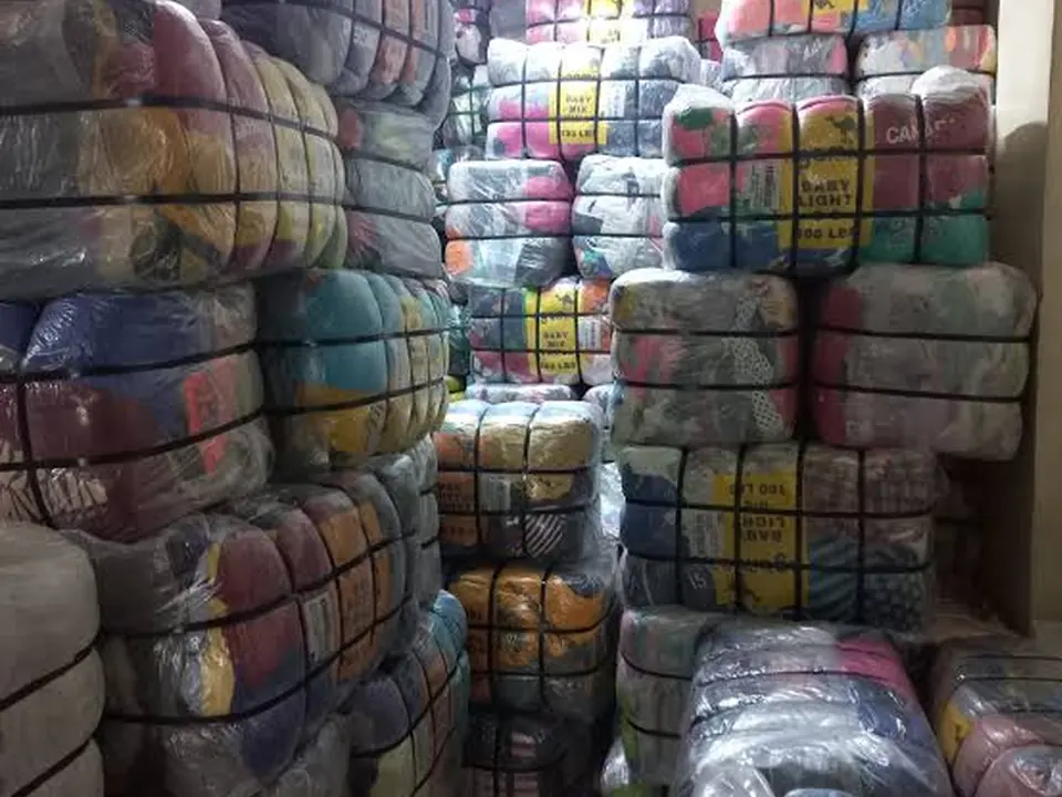 A storeroom packed with wrapped bales