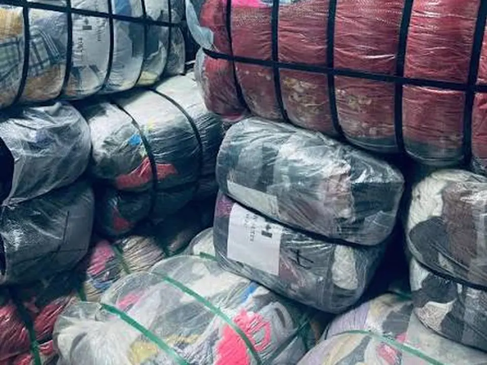 Close view of wrapped bales